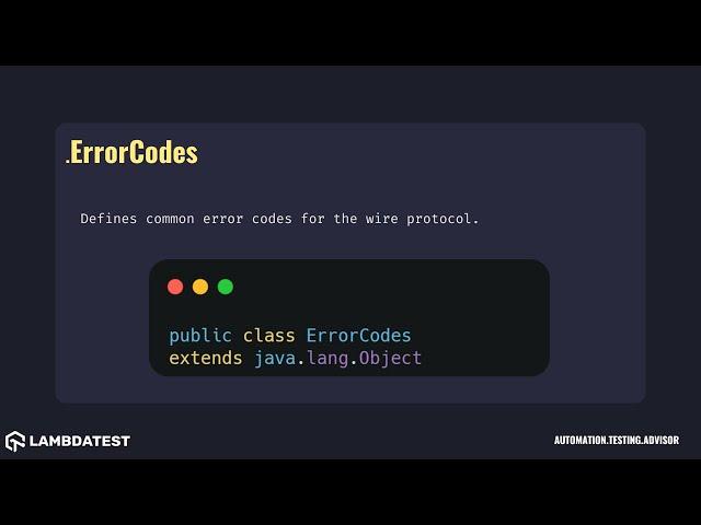 org openqa selenium remote ErrorCodes with examples