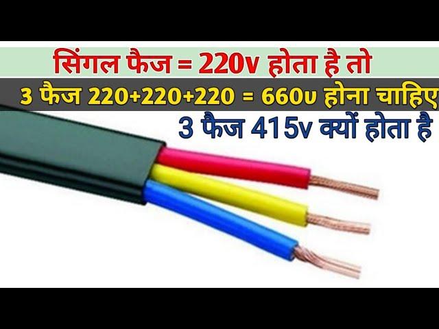 3 phase सप्लाई में 415v होता हैं | 220v+220v+220v+ =660v क्यों नहीं होता | A2z समझें