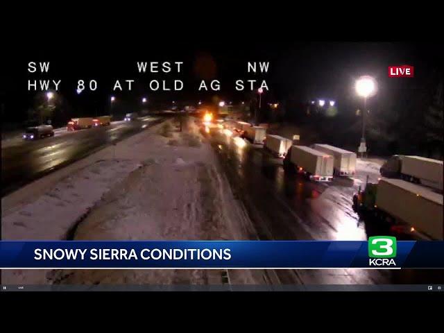 A look at Sierra travel conditions on Christmas Eve at 10 p.m.