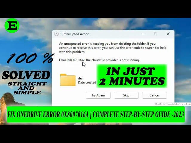 Fix OneDrive Error 0x8007016a  Complete Step by Step Guide 2023