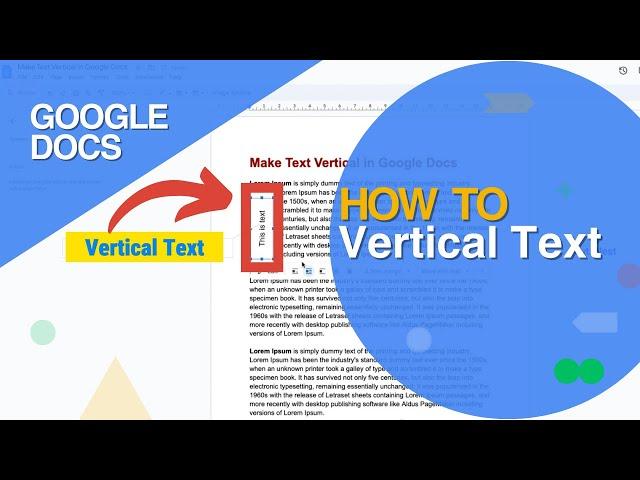 How to Make Text Vertical in Google Docs