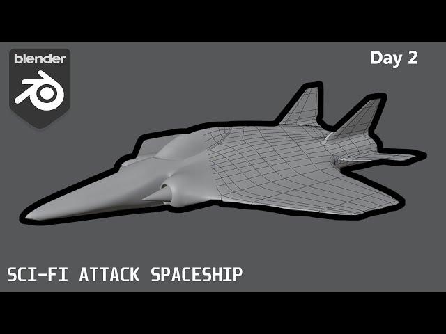 Sci-Fi attack spaceship in Blender (Day 2)