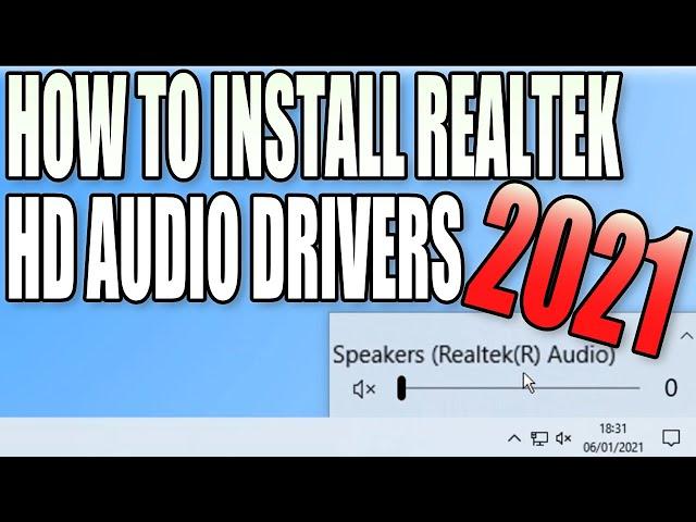 How To Install Realtek HD Audio Drivers In Windows 10 Tutorial