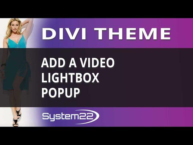 Divi Theme Add A Video Lightbox Popup