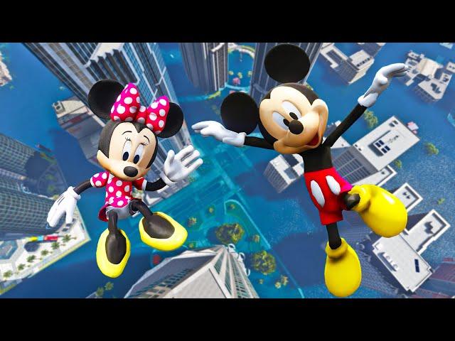 GTA 5 Mickey Mouse vs Minnie Mouse Water Ragdolls & Fails Ep.4 [Funny Moments]