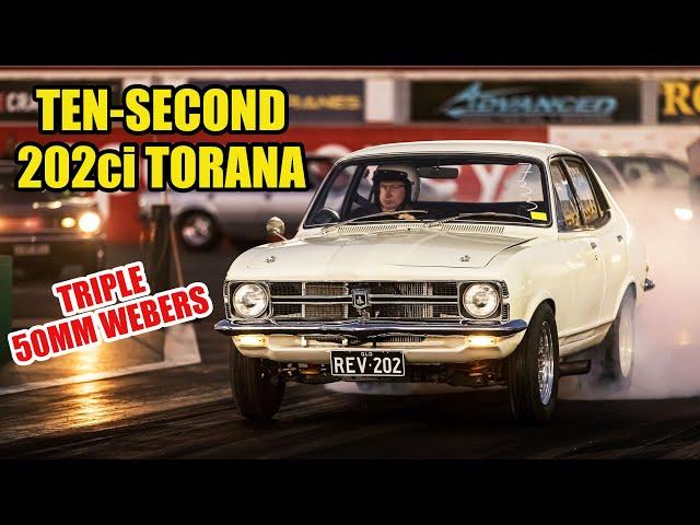 8000rpm Six-Pack Torana Runs 10s With a 202ci Six!