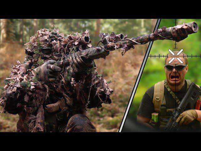 Unbelievable Airsoft Sniper Headshots Caught On Camera (Ghillie Gameplay)