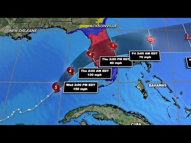 Hurricane Milton forecast, 5 a.m. on Oct. 9, 2024