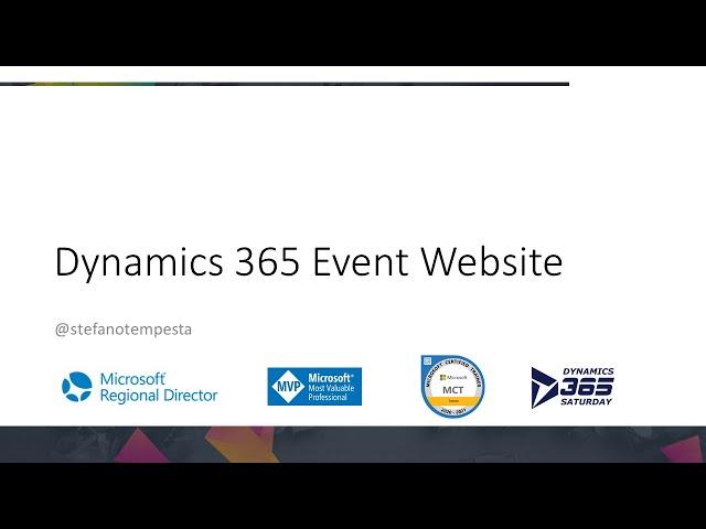 Dynamics 365 Marketing Event Website