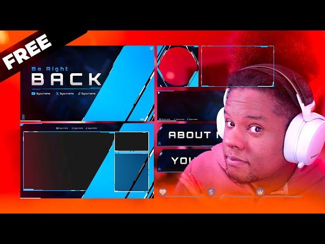 How to make a FULL Twitch Overlay pack - FREE Templates