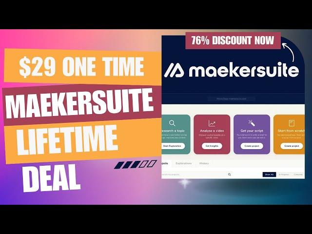  Maekersuite Lifetime Deal | The Future of YouTube Content Creation! | $29 Lifetime Deal | 76% Now