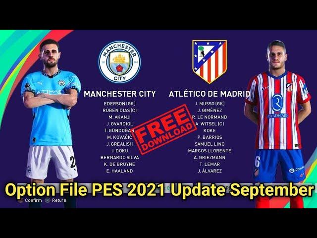 Option File PES 2021 update transfer September 24 PS4-PS5 original