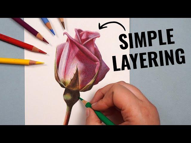 Layering With ONLY 12 Colored Pencils | Polychromos Tutorial