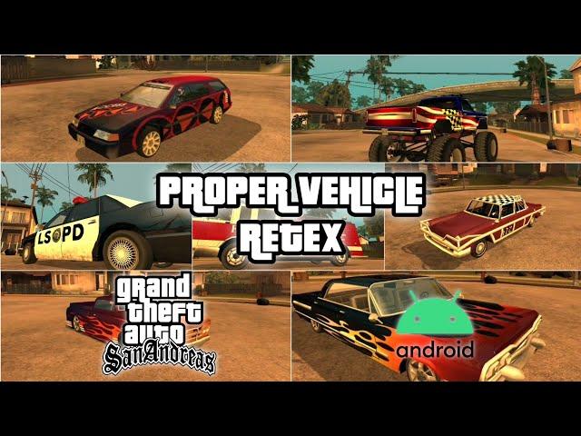 Texturas de Autos en HD para GTA San Andreas Android - Proper Vehicle Retex -