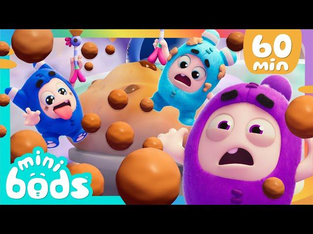 Minibods NEW!  Baby Cupcake Chaos | Baby Oddbods | Minibods Marathon! |  Funny Cartoons for Kids