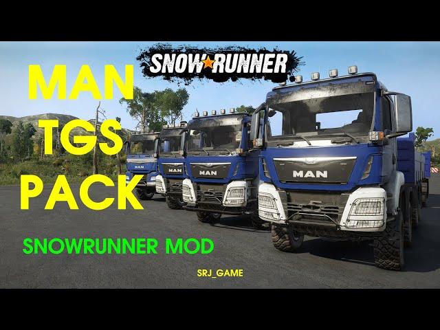 SnowRunner mod - MAN TGS pack | Test with trailers (4x4, 6x6, 8x8, 10x4)