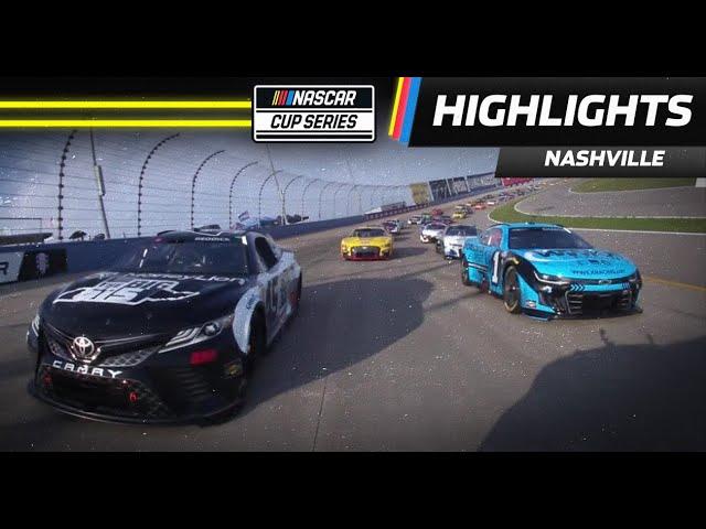 Ross Chastain leads the field to green at Nashville