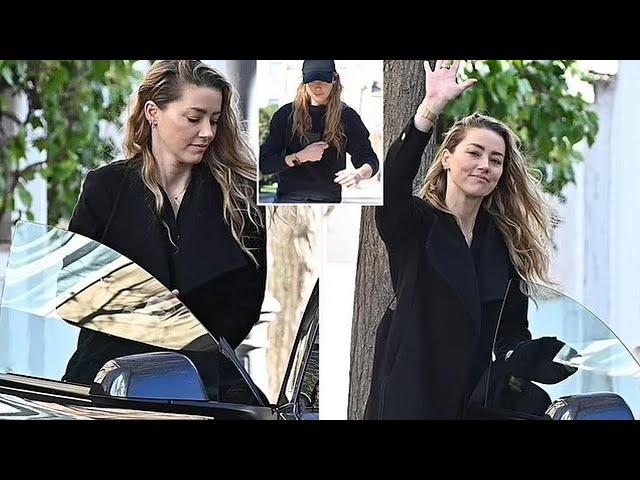 "Amber Heard Glows in Madrid Pregnant"