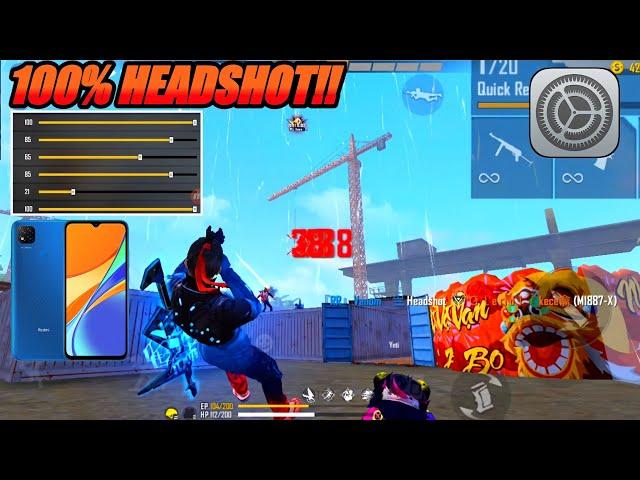 Best Settings  SENSI + HUD + DPI Redmi 9C Headshot 100% - Venom Gaming Free Fire