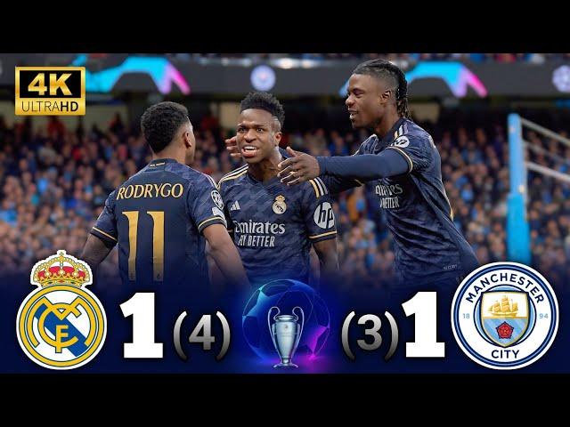 Crazy match - “Real Madrid (1-1){4-3} Manchester City” ● UEFA Champions League [2024] ¦ 4k 