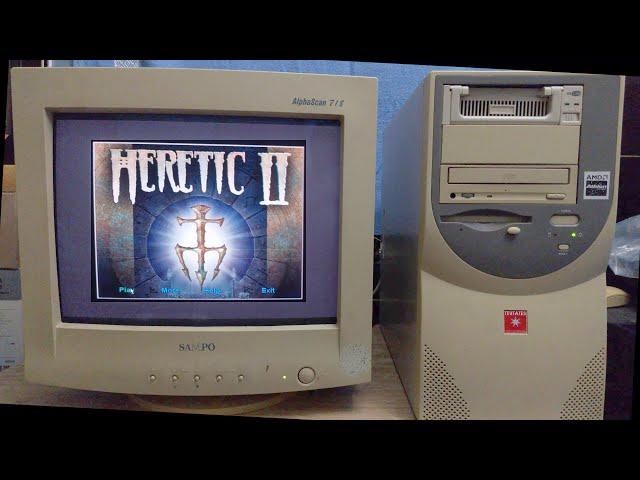 AMD Athlon 750mhz Slot A retro pc - showcase and testing some retrogames.