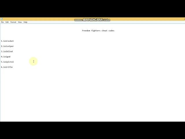 freedom fighters game cheat codes