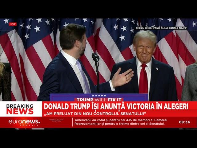 Donald Trump își anunță victoria: „Le mulțumesc americanilor că m-au ales al 47-lea președinte”