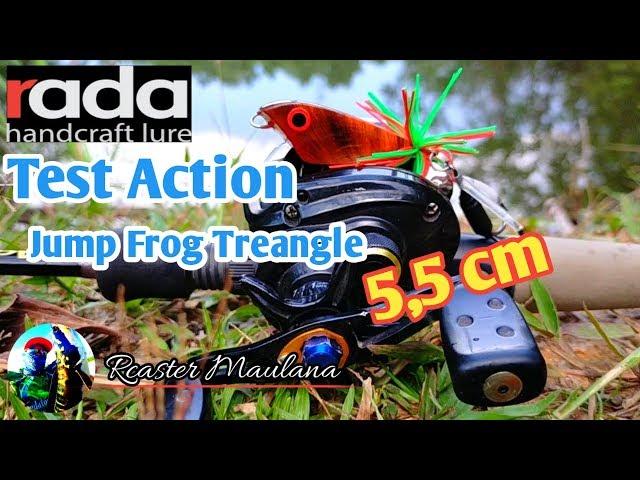 Test Action Umpan Jump Frog Treangle 5,5cm || HM Rada Lure