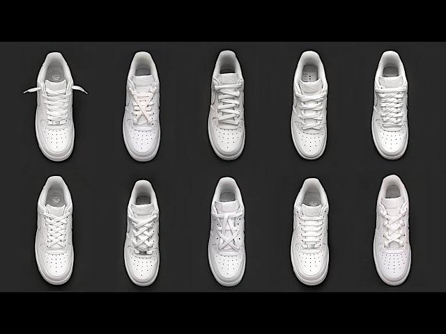 10 Cool Shoe Lace styles (Nike Air Force 1) | Shoe lacing tutorials