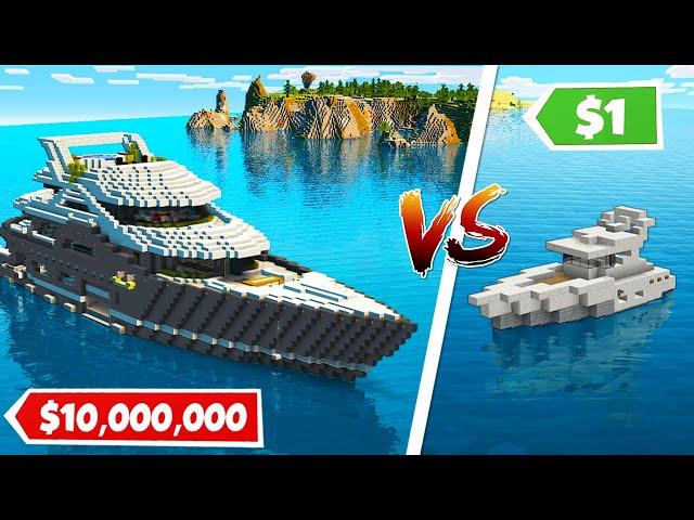 Minecraft NOOB vs PRO: $1 Vs $10.000.000 MODERN YACHT HOUSE - BUILD CHALLENGE