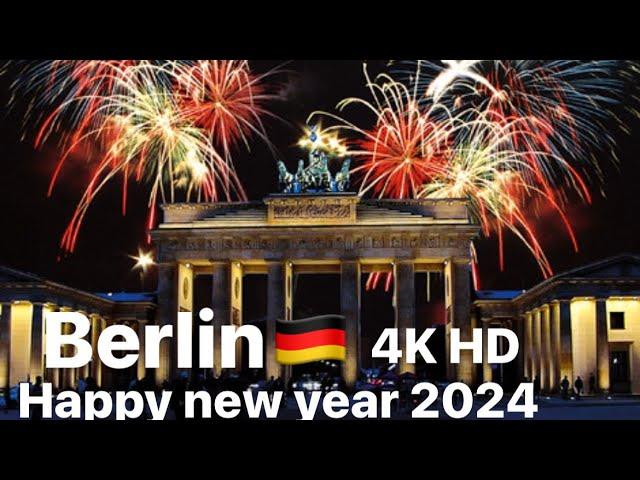 Happy new year 2024 from Berlin Germany  fireworks 4K HD video #youtube #trending