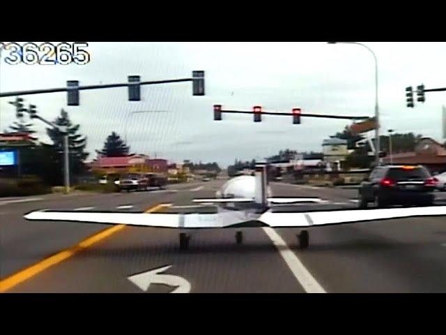 Plane Makes Insane Emergency Landing on Busy Road