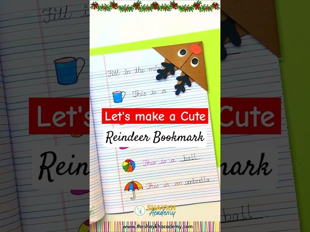  Easy Reindeer Bookmark for Christmas  | Art for School #craft #art #shorts #trending #viral #diy