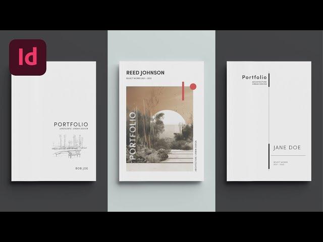 Design 3 STUNNING Portfolio Covers in InDesign | Clean and Aesthetic Designs