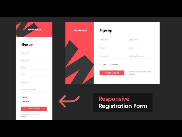 Responsive Registration Form in HTML and CSS