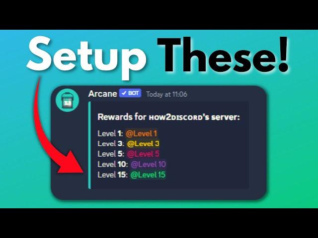 How To Setup Level Roles / Rank Roles (Arcane Bot Setup)