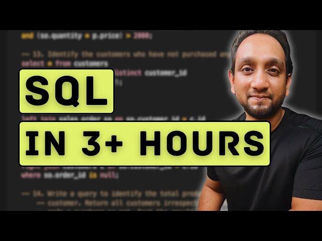 Learn Basic SQL in 3.5 hrs | Complete SQL Beginner Course