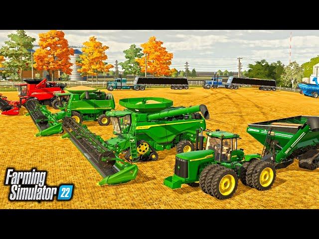 $1,000,000 SOYBEAN HARVEST! BIG TIME FARMERS! (RUNNING 3 COMBINES) | FARMING SIMULATOR 22