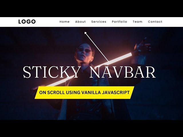 Sticky Navigation Bar On Scroll Using Vanilla Javascript | Fixed Navbar on Scroll