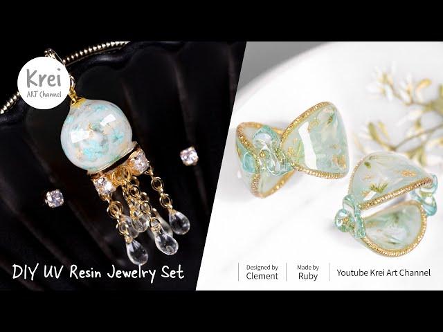 【UVレジン】レイクブルーのドライフラワージュエリーコレクション〜 UV Resin-Lake Blue Dried Flower Jewelry collection!!