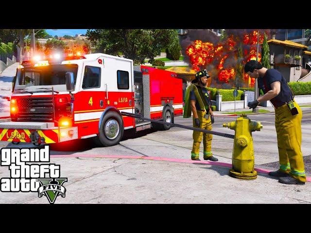 GTA 5 Firefighter Mod New Supply Hoses, Working Fire Hydrants & Attack Lines