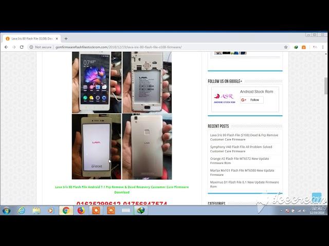 Lava Iris 80 Flash File S108 Dead & Frp Remove Customer Care Firmware