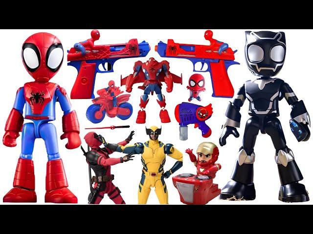 Popular Spider Man toys, sound and light toy performances,Avengers hero displays,Marvel toy unboxing