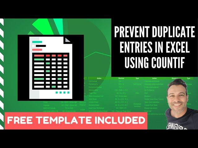 Prevent Duplicate Entries in Excel using COUNTIF