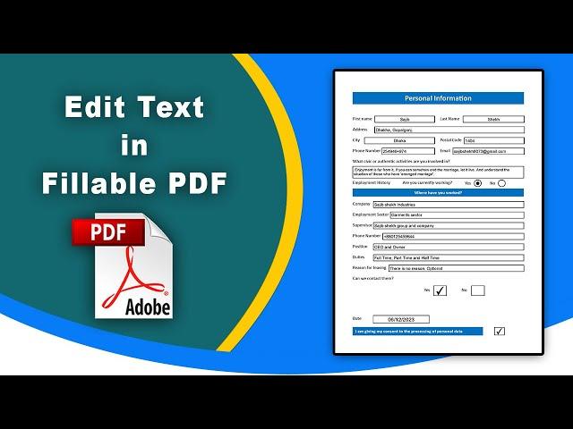 How to edit text in a fillable pdf form using Adobe Acrobat Pro DC