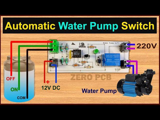 How to make Water Pump Automatic Switch ON-OFF Circuit | Water Level Controller with 555