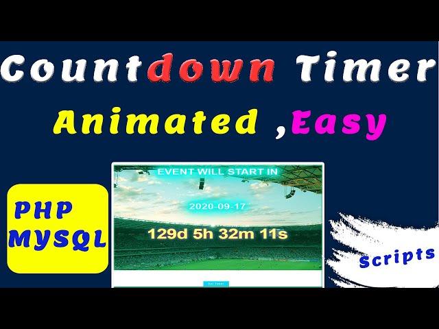 Create a dynamic countdown timer in PHP with MYSQL | Animated JS timer