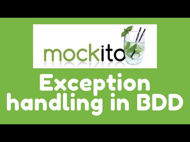 Mockito 3 - Exception Handling in BDD | Behavior Driven Development