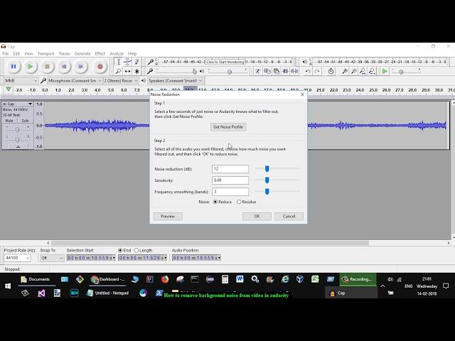 How to remove background noise from video in audacity | Remove noise from MP4 and M4A files