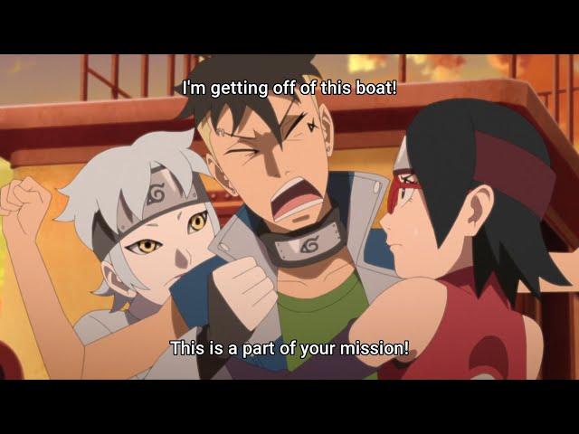 Sarada tries to calm down Kawaki, Episode 234